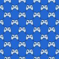 gamer spel controleur vector gamepad gekleurde blauw naadloos patroon