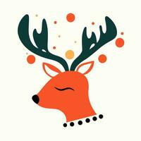 hert hoofd. vrolijk Kerstmis en gelukkig nieuw jaar. vector illustratie