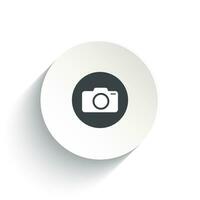 een icoon camera met de cirkel achtergrond plus de schaduw achter van het. vector