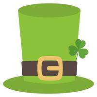 vector vlak illustratie van elf van Ierse folklore groen top hoed met Klaver voor st. patricks dag