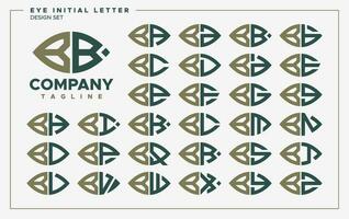 luxe lijn oog of blad vorm brief b bb logo ontwerp reeks vector