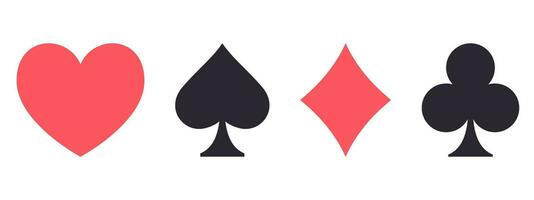 vector illustratie van de vier poker spelen kaarten pakken symbolen geïsoleerd Aan wit achtergrond.