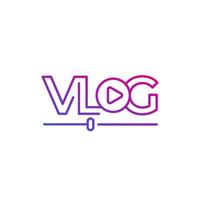 vlog lijn logo op wit vector