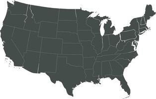 een kaart van de Verenigde staten met de staten gemarkeerd vector
