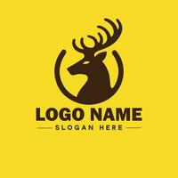 hert dier logo en icoon schoon vlak modern minimalistische bedrijf en luxe merk logo ontwerp bewerkbare vector