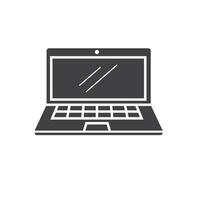 zwart laptop icoon vector element ontwerp sjabloon