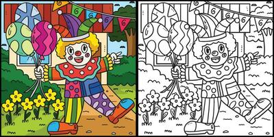 verjaardag clown met ballonnen kleur illustratie vector