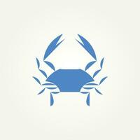 geïsoleerd blauw krab silhouet icoon logo sjabloon vector illustratie ontwerp. minimalistische gemakkelijk vis restaurants, zee krab, zeevruchten logo concept