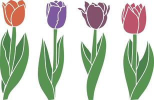 stencil tulp tekening bloem hand- getrokken kunst illustratie eps 10 vector