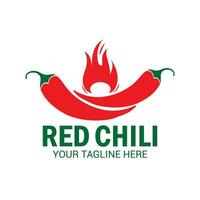 modern heet pittig rood Chili voedsel logo ontwerp vector