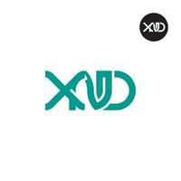 brief xnd monogram logo ontwerp vector