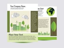 vectorillustratie van eco flyer, poster, brochure, tijdschrift voorbladsjabloon. vector