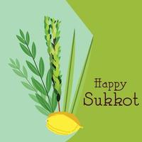 vectorillustratie van een achtergrond voor joodse vakantie gelukkig sukkot. vector