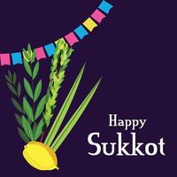 vectorillustratie van een achtergrond voor joodse vakantie gelukkig sukkot. vector