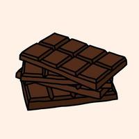 doodling uit de vrije hand schets tekening van een chocoladereep. vector