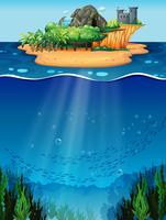 Onderwater en eiland vector