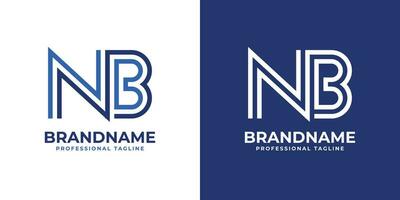 brief nb lijn monogram logo, geschikt voor bedrijf met nb of miljard initialen vector