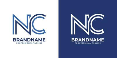 brief nc lijn monogram logo, geschikt voor bedrijf met nc of cn initialen vector