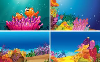 Onderwater scènes vector
