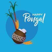 vector gelukkig pongal festival artistiek achtergrond ontwerp vector