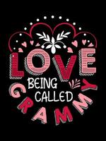 liefde wezen gebeld grammy Valentijnsdag dag belettering t-shirt typografie vector