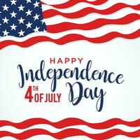 gelukkig vierde juli vakantie in de ons. Amerikaans onafhankelijkheid dag groet kaart, banier, poster met Verenigde staten vlag, vector illustratie