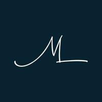 ml eerste handschrift logo vector