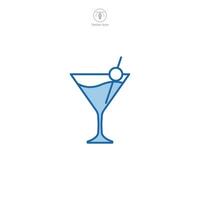 martini glas. cocktail icoon symbool vector illustratie geïsoleerd Aan wit achtergrond