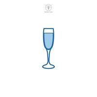 Champagne fluit glas icoon symbool vector illustratie geïsoleerd Aan wit achtergrond