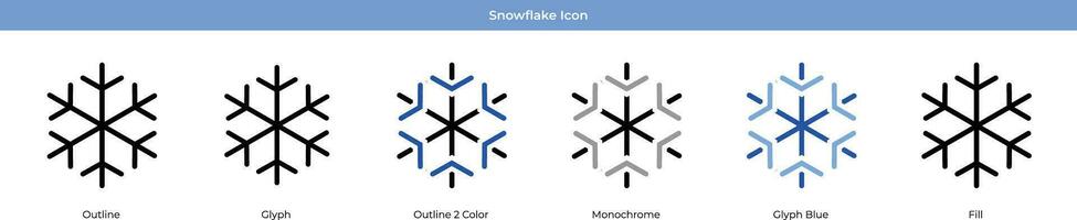 sneeuwvlok pictogramserie vector