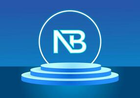 nb logo blauw ontwerp. vector logo ontwerp voor bedrijf.