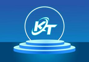 brief kt blauw logo teken. vector logo ontwerp voor bedrijf.