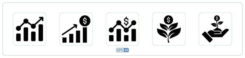 geld groei, analytics vlak icoon vector