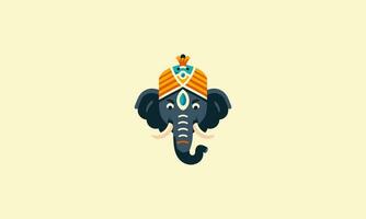 hoofd olifant vervelend Indisch hoed vector logo ontwerp