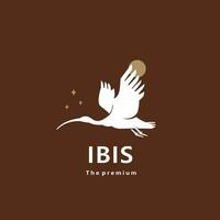 dier ibis natuurlijk logo vector icoon silhouet retro hipster