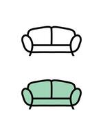 een vergelijking van twee couches vector sjabloon