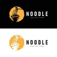 ramen noodle logo gemakkelijk noodle en kom ontwerp inspiratie Chinese voedsel sjabloon illustratie vector