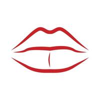 vector lippen illustratie. lineair schetsen Dames lippen, hand- getrokken