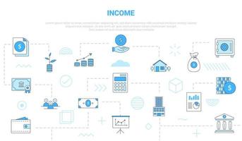 bedrijfsinkomstenconcept met de banner van de pictogramreeksmalplaatje vector