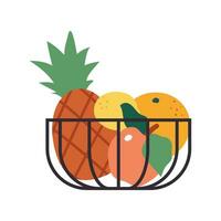 vector fruit mand concept illustratie Aan wit achtergrond