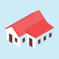 vector isometrische gebouwen en huizen Aan wit