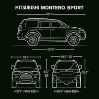 2003 mitsubishi montero sport auto blauwdruk vector