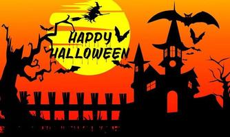 vrolijke halloween-banner, vectorillustratie vector