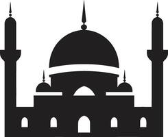 halve maan kam moskee icoon ontwerp heilig symmetrie emblematisch moskee icoon vector