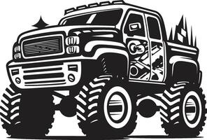 sensatie thrasher logo van monster vrachtauto turbo Titan vrachtauto icoon ontwerp vector
