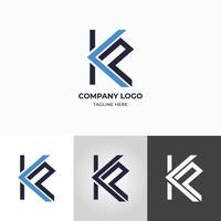 brief kp eenvoudig logo ontwerp vector