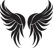 serafijns zweven iconisch Vleugels ontwerp goddelijk straling emblematisch engel icoon vector