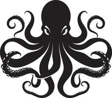 diep water dynamiek Octopus embleem ontwerp geïnkt impressies Octopus icoon vector