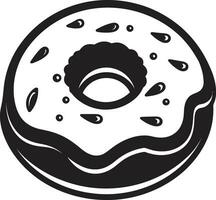 bestrooi schouwspel donut iconisch embleem decadent cirkels donut logo vector