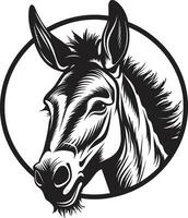 paarden embleem ezel logo ontwerp hoefde eer ezel iconisch embleem vector